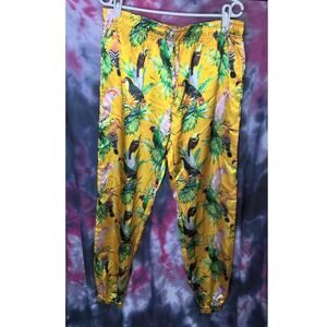 Mad Engine Birds of Paradise Men's Lounge/Jogger Pants Large Silk-Feel Polyester